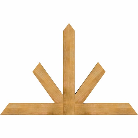 Ekena Millwork Saratoga Rough Sawn Timber Gable Bracket, Western Red Cedar, 72"W x 48"H x 6"D x 6"F, 16/12 Pitch GBW072X48X0606SAR00RWR